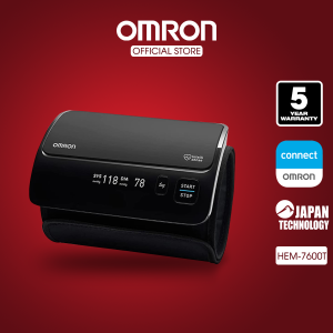 Máy Đo Huyết Áp Bắp Tay Cao Cấp Omron HEM-7600T | Kết Nối Bluetooth, Vòng bít không dây