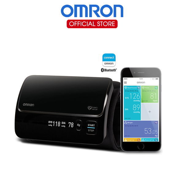 Máy Đo Huyết Áp Bắp Tay Cao Cấp Omron HEM-7600T | Kết Nối Bluetooth, Vòng bít không dây - Hình ảnh 2